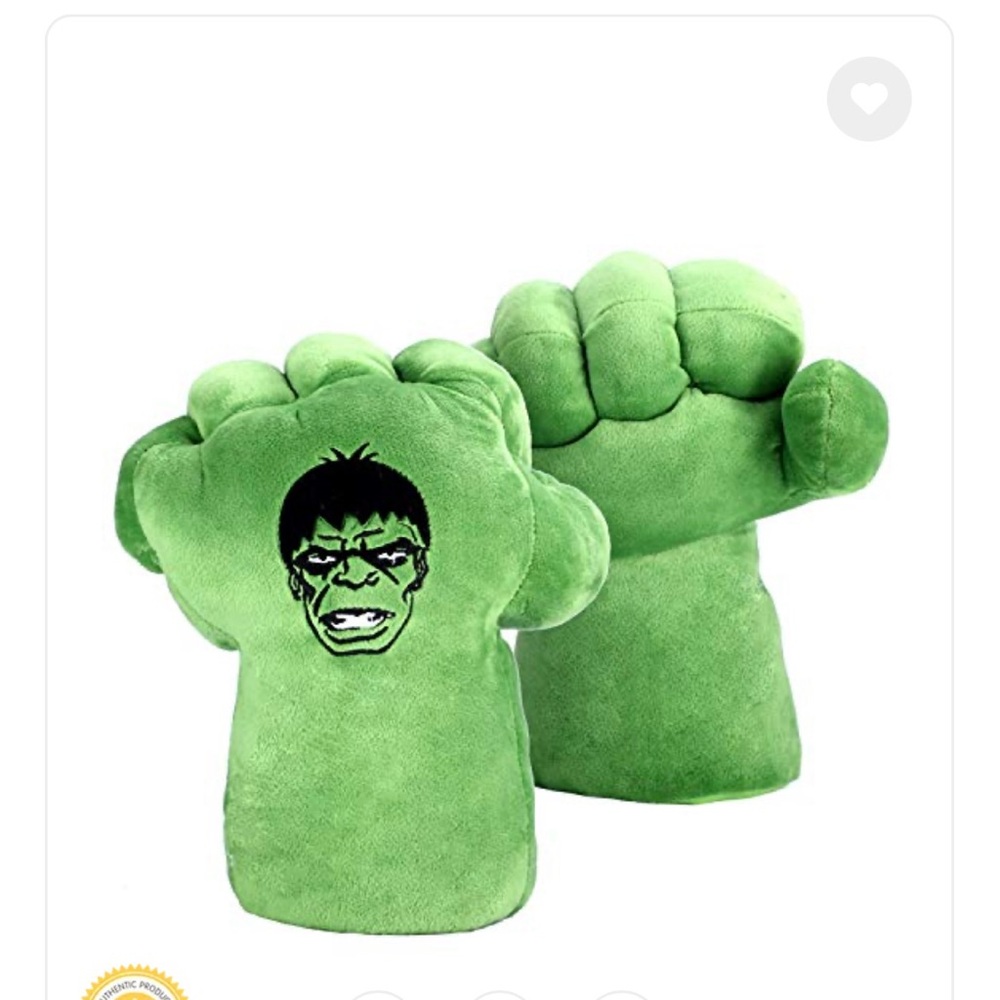 Green Plush Hulk Fist Gloves